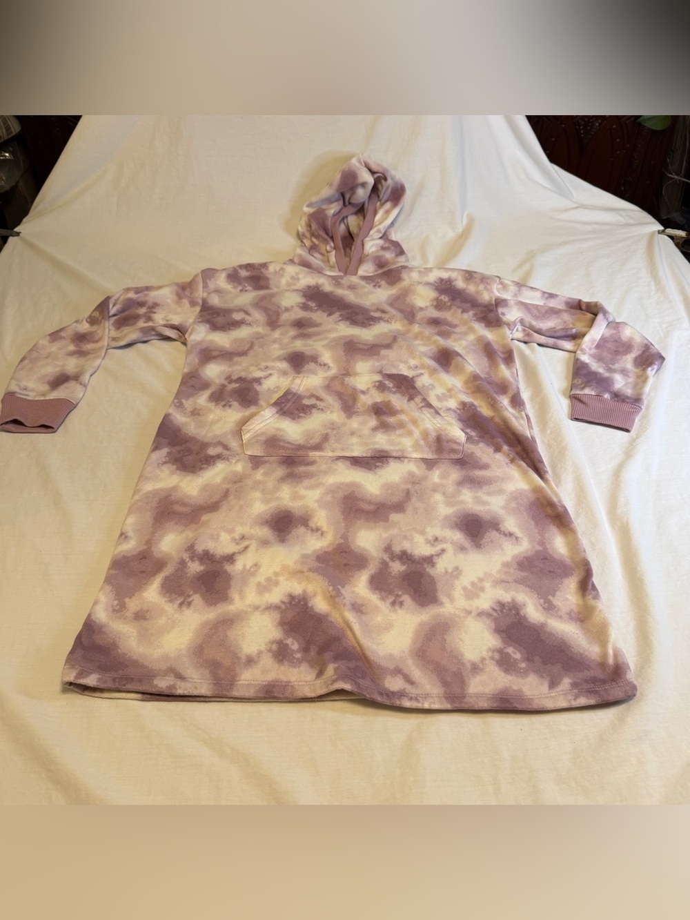 Wonder Nation Lavender Tie-Dye Hoodie Dress - kids Sweater Size XL 14/16